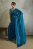 Teal Blue Chiffon Saree with Designer Embroidered Blouse