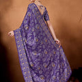 Purple Bandhani Floral Print Saree Designer Saree