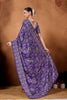 Purple Bandhani Floral Print Saree Designer Saree