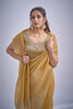 Mustard Yellow Tissue Silk Saree Zari Embroidery Designer Blouse