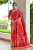 Elegant Red Cotton Silk Saree with Traditional Woven Border 