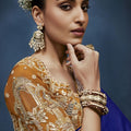 Luxury Royal Blue Embroidered Saree with Designer Blouse