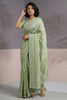 Pastel Green Silk Saree with Embroidered Border Designer Blouse 