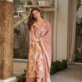 Elegant Dusty Pink Straight Cambric Cotton Printed Salwar Suit with Matching Dupatta