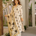 Royal Off White Straight Cambric Cotton Digital Printed Salwar Suit Designer Dupatta