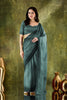 Teal Green Embroidered Designer Saree with Matching Blouse