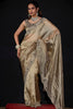 Gold Shimmer Silk Saree with Heavy Zari Stone Embroidered Border 
