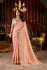 Peach Pink Embroidered Designer Saree with Heavy Gold Work 