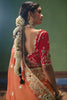Peach Organza Silk Saree Heavy Golden Zari Embroidery Border Designer Blouse