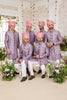 Premium Lavender Art Banarasi Silk Kurta Pyjama Set for Men with Designer Nehru Jacket