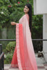 Peach Pink Georgette Saree Embroidered Border Designer Blouse