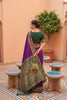 Royal Purple Silk Saree with Green Red Contrast Border