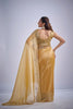 Mustard Yellow Tissue Silk Saree Zari Embroidery Designer Blouse