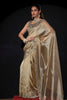 Gold Shimmer Silk Saree with Heavy Zari Stone Embroidered Border