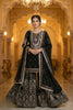 Regent Black Embroidered Georgette Sharara Suit with Dupatta for Wedding