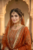 Trendy Orange Embroidered Georgette Sharara Suit with Dupatta for Wedding