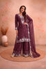 Luxury Wine Chiffon Palazzo Suit Beads Embroidery Sequence Work Dupatta