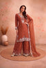 Rust Orange Chiffon Palazzo Suit Beads Embroidery Sequence Work Dupatta