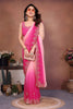 Pink Ombre Georgette Saree with Embroidered Border Work