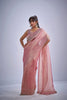 Peach Pink Tissue Silk Saree with Zari Embroidery Designer Blouse