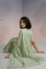 Pastel Green Silk Saree with Embroidered Border Designer Blouse