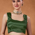Green Bandhani Print Saree with Designer Pallu Wear Saree