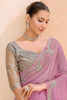 Pastel Pink Designer Saree with Silver Embroidered Blouse