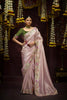 Blush Pink Silk Saree with Floral Embroidered Border Designer Pallu 