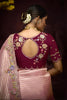 Pink Silk Saree with Floral Embroidery Border Designer Saree