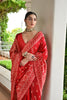Elegant Red Cotton Silk Saree with Traditional Woven Border