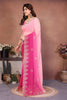 Pink Ombre Georgette Saree with Embroidered Border Work