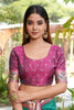 Bottle Green Silk Saree Pink Border Multicolor Peacock Zari Weaving Work