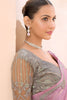 Pastel Pink Designer Saree with Silver Embroidered Blouse
