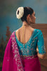Magenta Designer Saree with Silver Embroidery Teal Blue Blouse