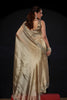 Gold Shimmer Silk Saree with Heavy Zari Stone Embroidered Border