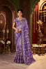 Purple Embroidered Designer Saree with Matching Blouse