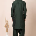 Elegant Dark Green Viscose Pathani Kurta Salwar Set for Men