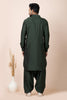 Elegant Dark Green Viscose Pathani Kurta Salwar Set for Men