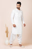 Classic White Viscose Pathani Kurta Salwar Set for Men