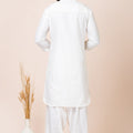 Classic White Viscose Pathani Kurta Salwar Set for Men