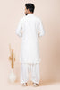 Classic White Viscose Pathani Kurta Salwar Set for Men