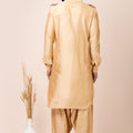 Stunning Beige Viscose Pathani Kurta Salwar Set for Men
