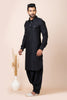Trendy Black Viscose Pathani Kurta Salwar Set for Men