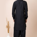 Trendy Black Viscose Pathani Kurta Salwar Set for Men