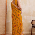 Mustard Yellow Printed Saree Traditional Motif Design Decorative Border