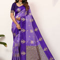Royal Purple Kanjivaram Silk Saree with Rich Gold Zari Border