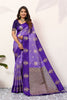 Royal Purple Kanjivaram Silk Saree with Rich Gold Zari Border