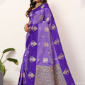 Royal Purple Kanjivaram Silk Saree with Rich Gold Zari Border