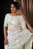White Floral Embroidered Organza Saree with Designer Blouse
