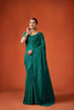 Green Sequin Embellished Georgette Saree with Scalloped Border